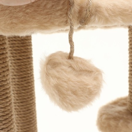 House for cats with a clawe, oval with a site, jute, 80 x33 x 91 cm Mix flowers-2