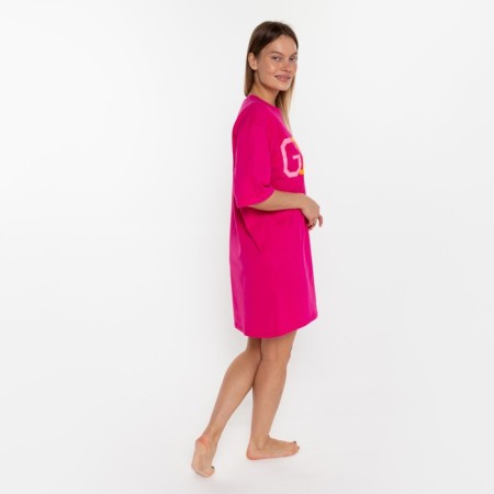 Homemade dress, pink color, size 48-4