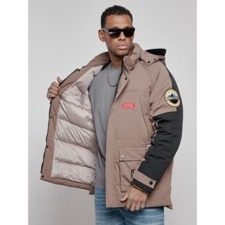 Male Winter jacket, size 48, brown color-19