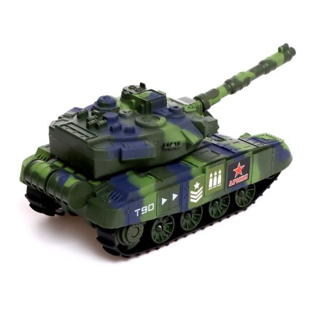Radio controlled T90, works on the battery, shoots BB bullets, green color-2