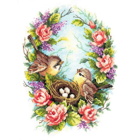 Cross embroidery "Family nest"-2