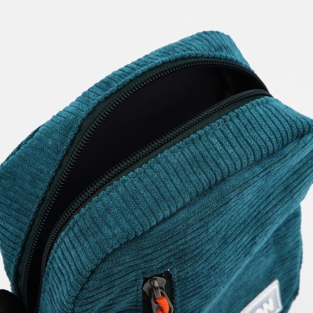 Youth bag with zipper, external pocket, green color-5