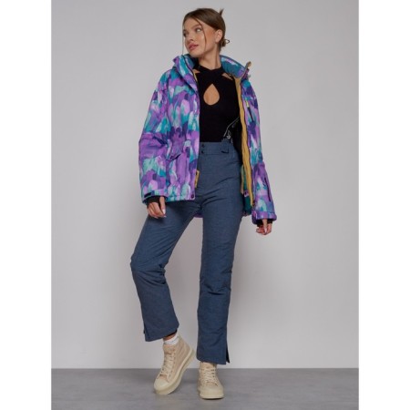 Ski jacket female winter, size 42, purple color-7