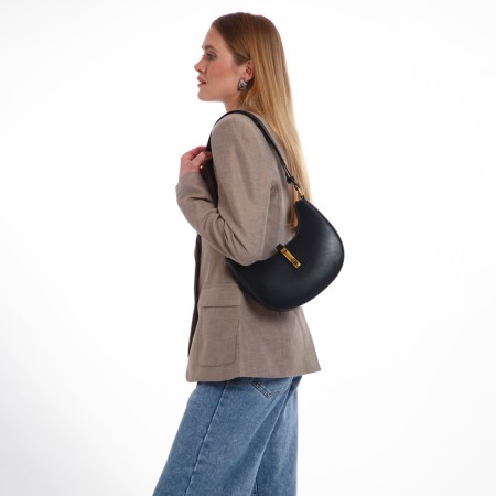 Female bag Textura, small size, black color-8
