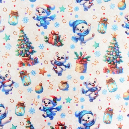 Packaging paper "Funny Bear", white craft, 80 g/m2, 50 x 70 cm-2