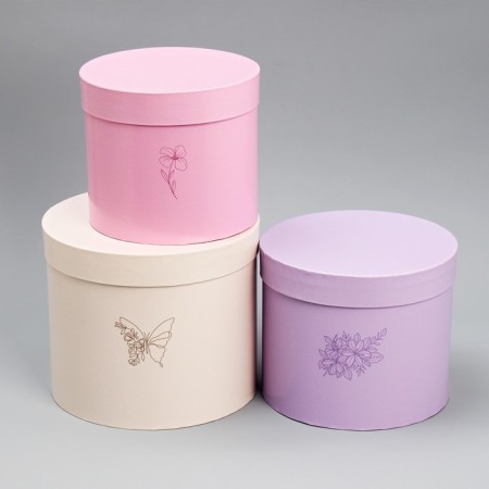 Set of hats 3 in 1, gift packaging, “flowers”, 16 x 16 x 14–20 x 20 x 17 cm-1