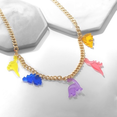 The necklace "Dino" with pendants, color in gold, 40 cm-4
