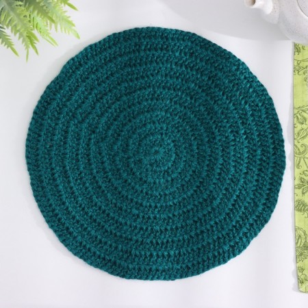 Serving napkins, D 35 cm, green, jute-1