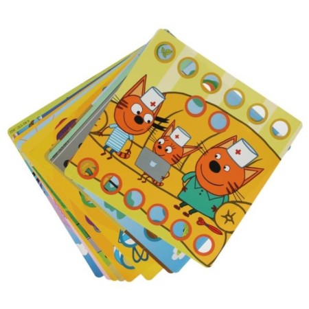 Big plastic mosaic for kids "Three cats" 10 pictures, 46 chips-2