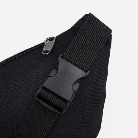 Lightning waist bag, external pocket, black color-3