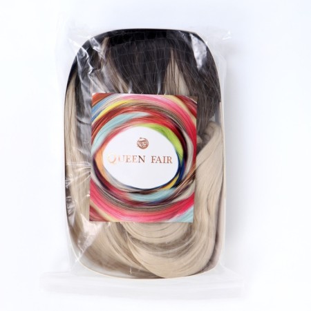 Artificial wig, simulation of the skin, 60 cm, 160 grams, light/blond color (#SHT8/SHT60A)-3