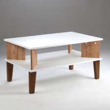 Table Journal Pandora, 900x550x450, white/oak craft gold