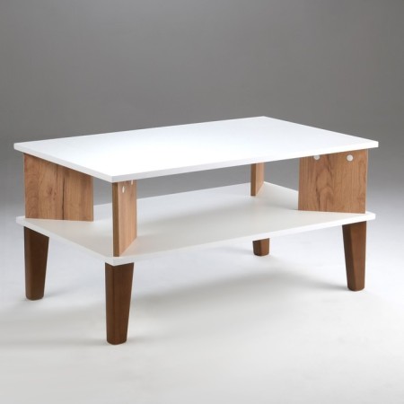 Table Journal Pandora, 900x550x450, white/oak craft gold
