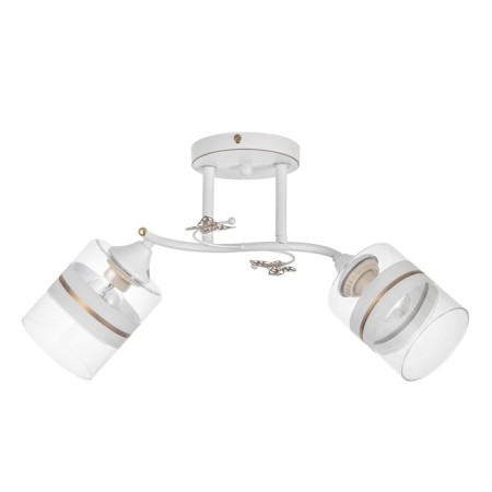 MIA chandelier 2x60W E27 white, gold 53x18x24cm