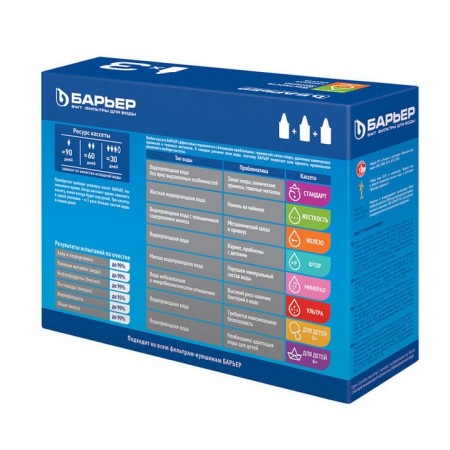 A set of interchangeable cartridges "Barrier-Compulsion", 3 pcs, cleaning of stiffness and iron-3