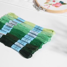 Set of threads of muline, 8 ± 0.5 m, 9 pcs, color green spectrum