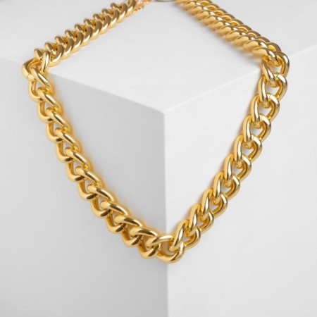 The necklace "volumetric chain" is small, the color is gold, 50 cm
