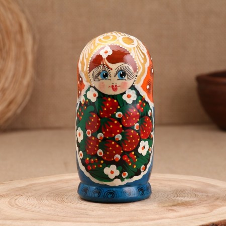 Matryoshka "Berry", orange dress, 5 doll, 16 cm-1