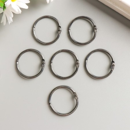 Rings for creativity (for photo albums) "black" int. D = 2.5 cm external. D = 3 cm set 6 pcs-2