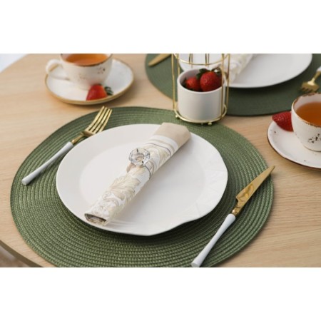 Serving napkin on the table “Loft”, d = 38 cm, green color-5