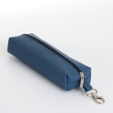 Key of zipper, length 16 cm, ring, carbine, blue color