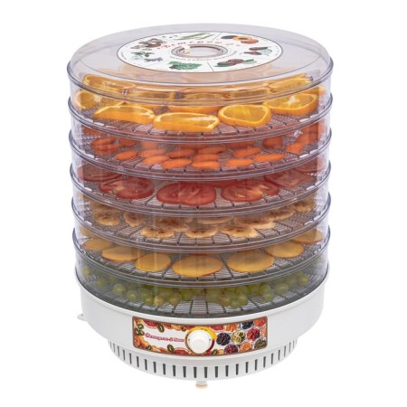 Vegetable dryer "Veterok-2 Lux", 6 tiers, 600 watts, transparent levels