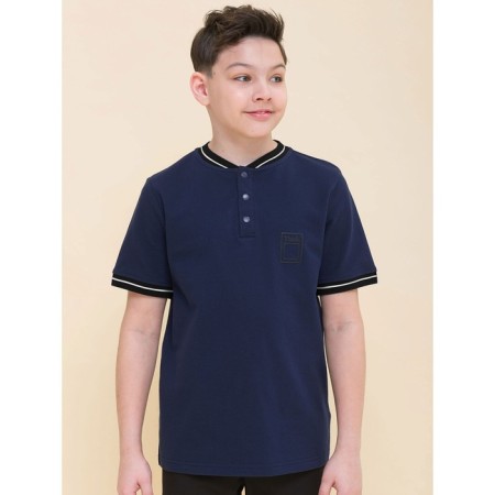 Henley T-shirt for Pelican boy, height 122 cm, dark blue color