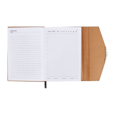 Organizer A5, 140 sheets, cage, cover of the leatherette "style", black-10