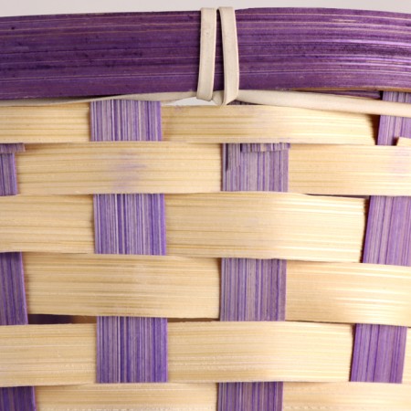 Wicker basket, d21xh24 cm, purple, bamboo-3