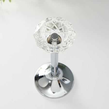 Summary metal, glass per 1 candle "Crystal bowl" d = 5 cm silver 9x9x20.5 cm-3