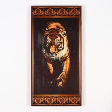Sherkhan backgammon, wooden board 60 x 60 cm, with a field for playing checkers