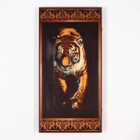 Sherkhan backgammon, wooden board 60 x 60 cm, with a field for playing checkers