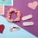 Hair set "Toliman" (1 elastic band-6 cm, 3 invisible- 5 cm) pink