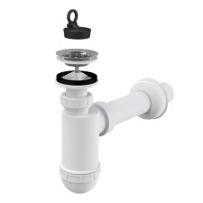 Сифон для раковины Alcaplast A41, d=40 мм, с нержавеющей peшeткой d=63 мм