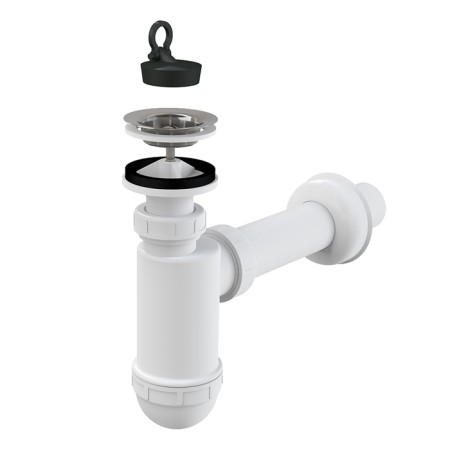 Siphon for the sink alcaplast a41, d = 40 mm, with stainless grade d = 63 mm