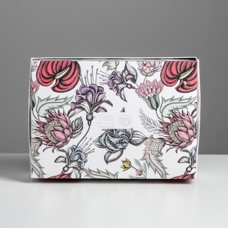 Gift folding box, packaging, "flowers", 21 x 15 x 7 cm-2