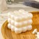 Figure candle Lacked "Babble Cube", 6 cm, pearl
