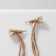Hanging earrings with "chains" circles circle, white color in gold