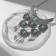 Hestia's necklace four tiers, blue color in black silver, 35 cm