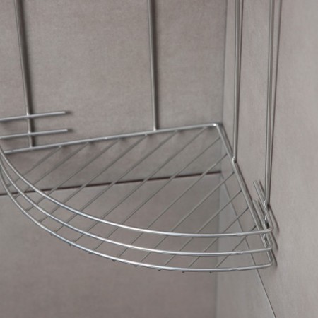Bathroom shelf is angular 2-tier, 19 × 30 cm, chromium color-7