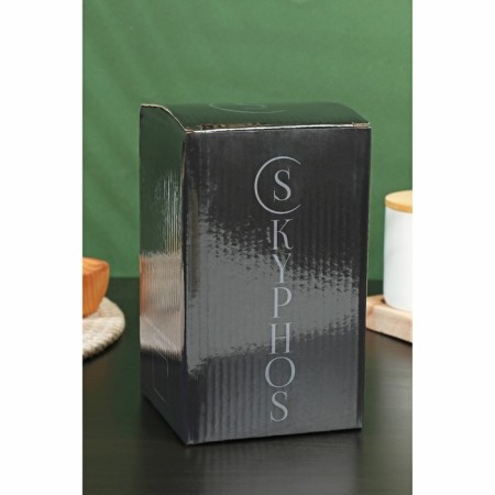 Glass of glass for bulk products with a bamboo cover "Eco", 1 l, 10 × 18 cm-4