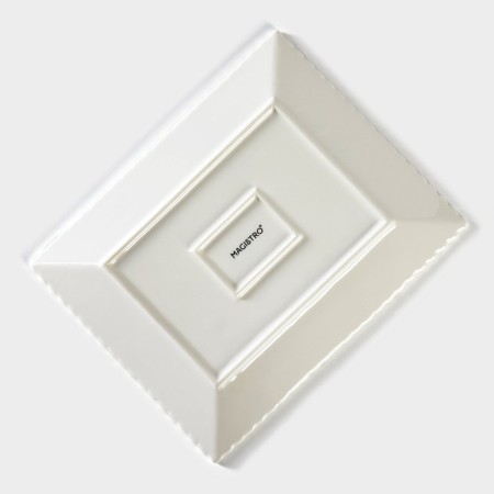 Porcelain dessert plate Magistro "Tandy", 20 × 16 cm, white color-3