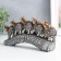 Polystone souvenir "Five elephants on a tusk with flowers" silver 20.5x4x11 cm