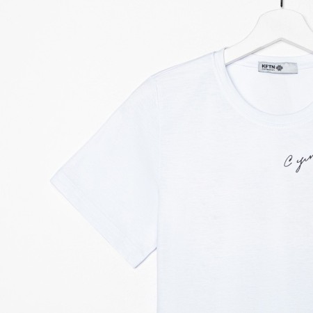 Women's T-shirt KAFTAN "Do not go crazy", White, rr 40-42-6