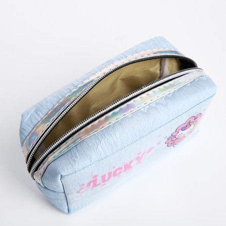 Cosmetic bag with lightning, blue color-2