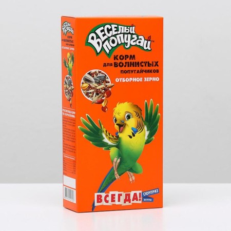 Feed "Funny parrot" for wavy parrots, selected grain (+gift), 450 g