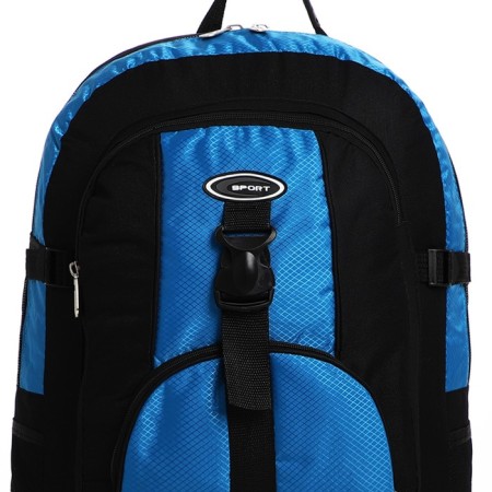 Tourist backpack on lightning, 5 outer pockets, black/blue color-4