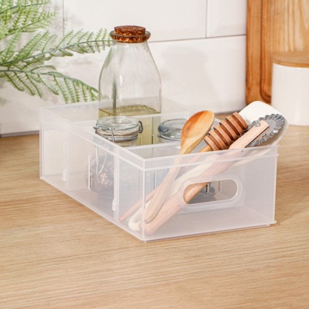 Storage container without a cover of Rolly, 2.65 l, 15 × 26.6 × 8.7 cm, transparent