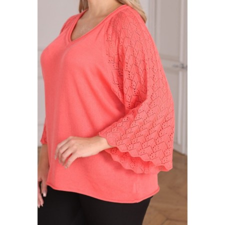 Female jumper, size 52, coral color-10