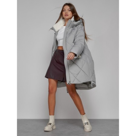 Coat insulated winter female, size 50, color gray-10